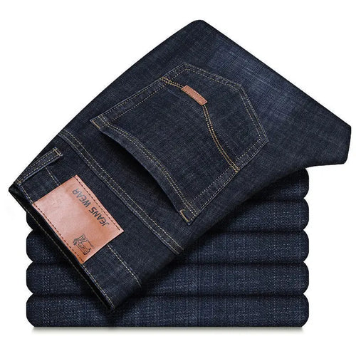 2026 JEAN New Business Men's Jeans Casual Straight Stretch Fashion Classic Blue Black Work Denim Trousers Male Brand Clothing