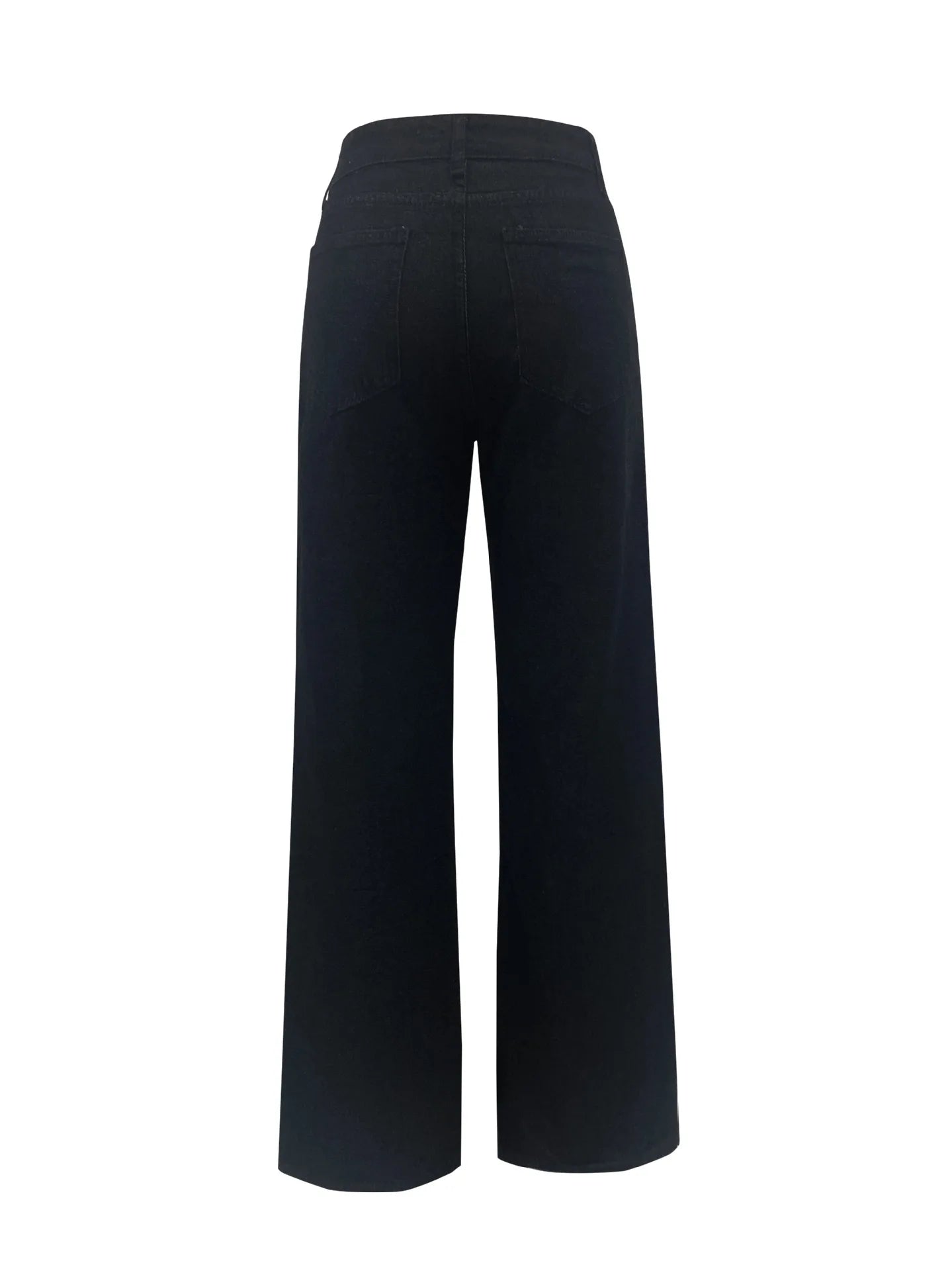2025 new European and American high-waisted water-washed women's jeans long fashionable and versatile straight-leg pants