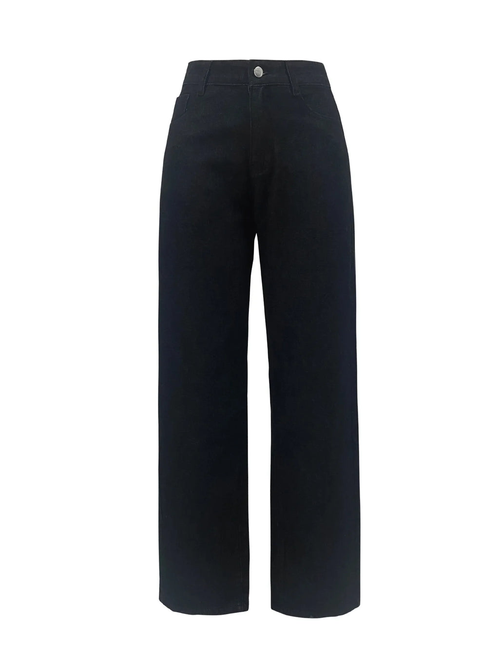 2025 new European and American high-waisted water-washed women's jeans long fashionable and versatile straight-leg pants