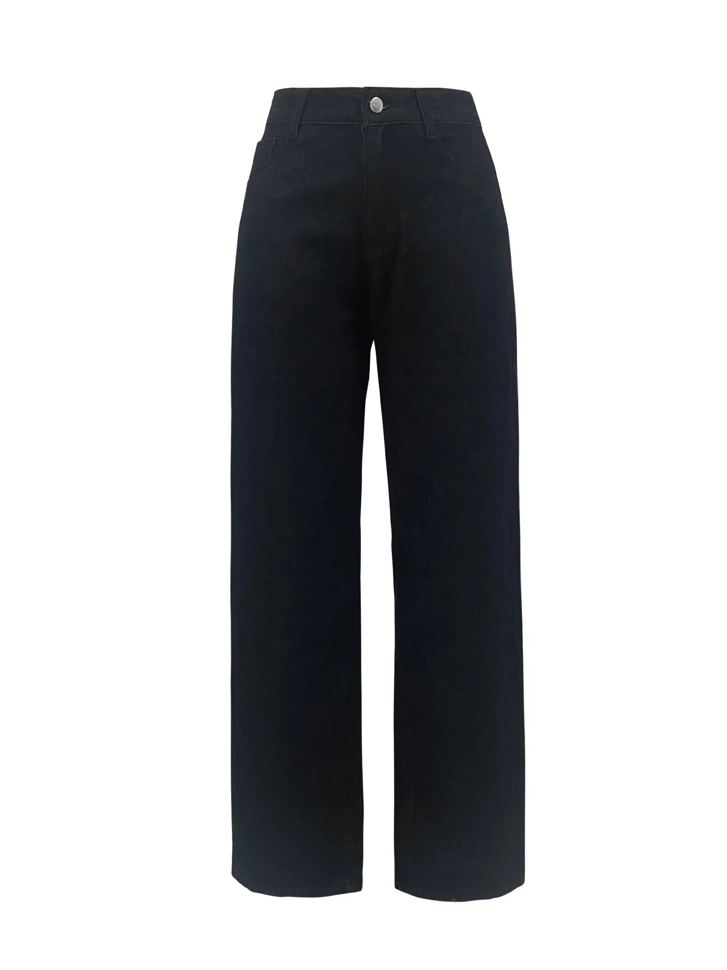 2025 new European and American high-waisted water-washed women's jeans long fashionable and versatile straight-leg pants