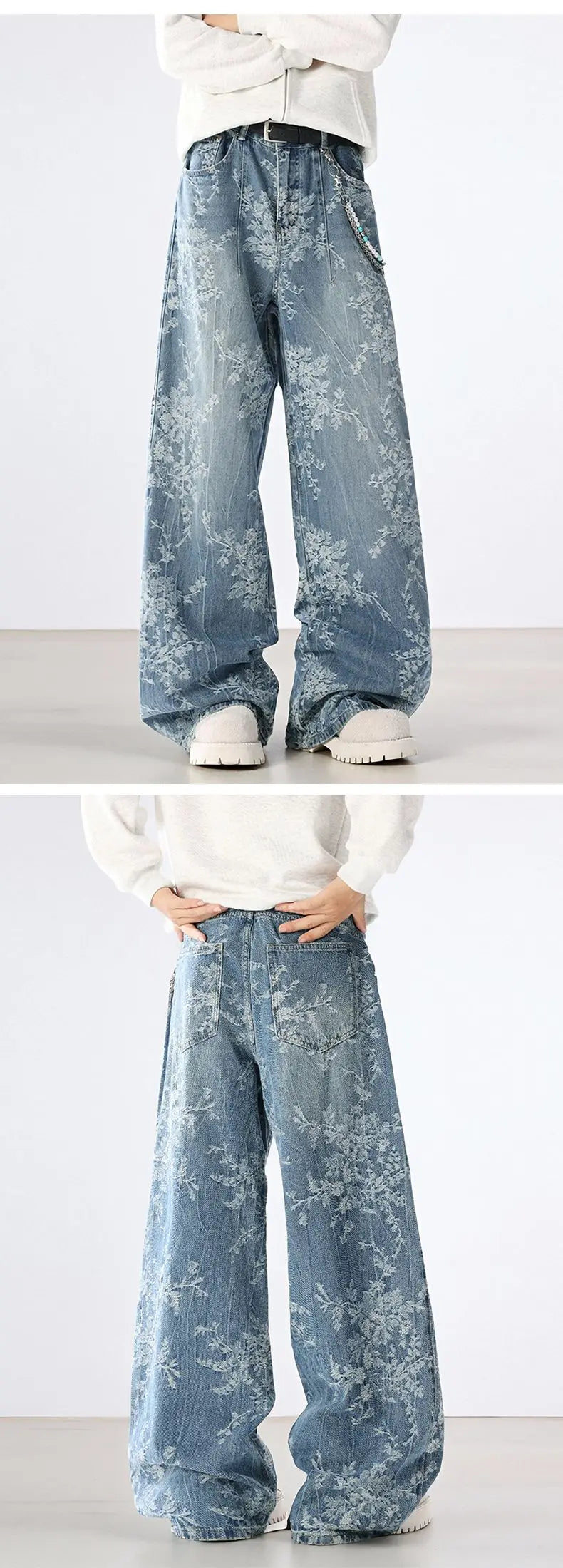 Jeans Men Wide Leg Jeans Male Loose Straight Embroidery Denim Pants Autumn Harajuku Vintage Jean Trousers Streetwear Clothes New